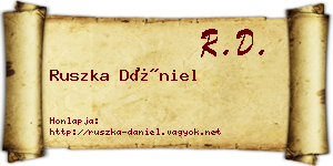 Ruszka Dániel névjegykártya